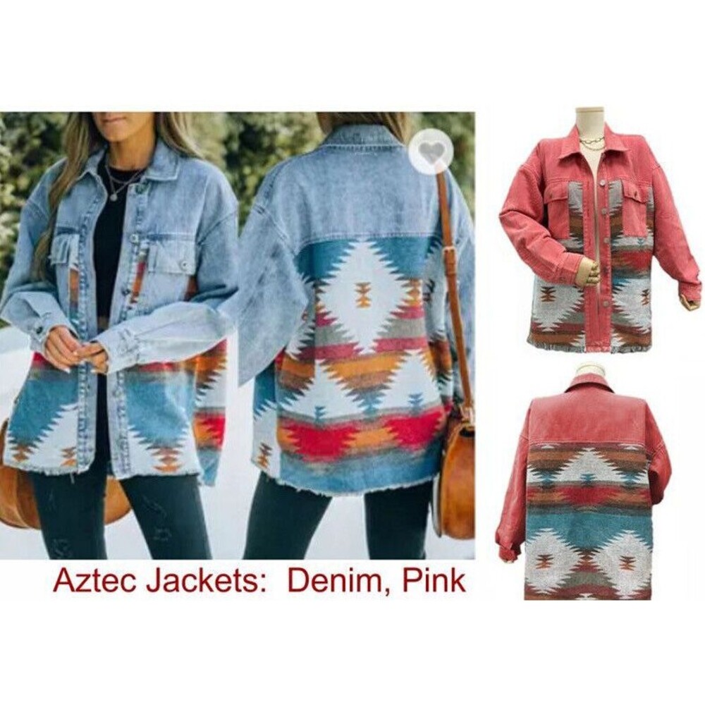 Aztec Western Cowgirl Jean Jacket